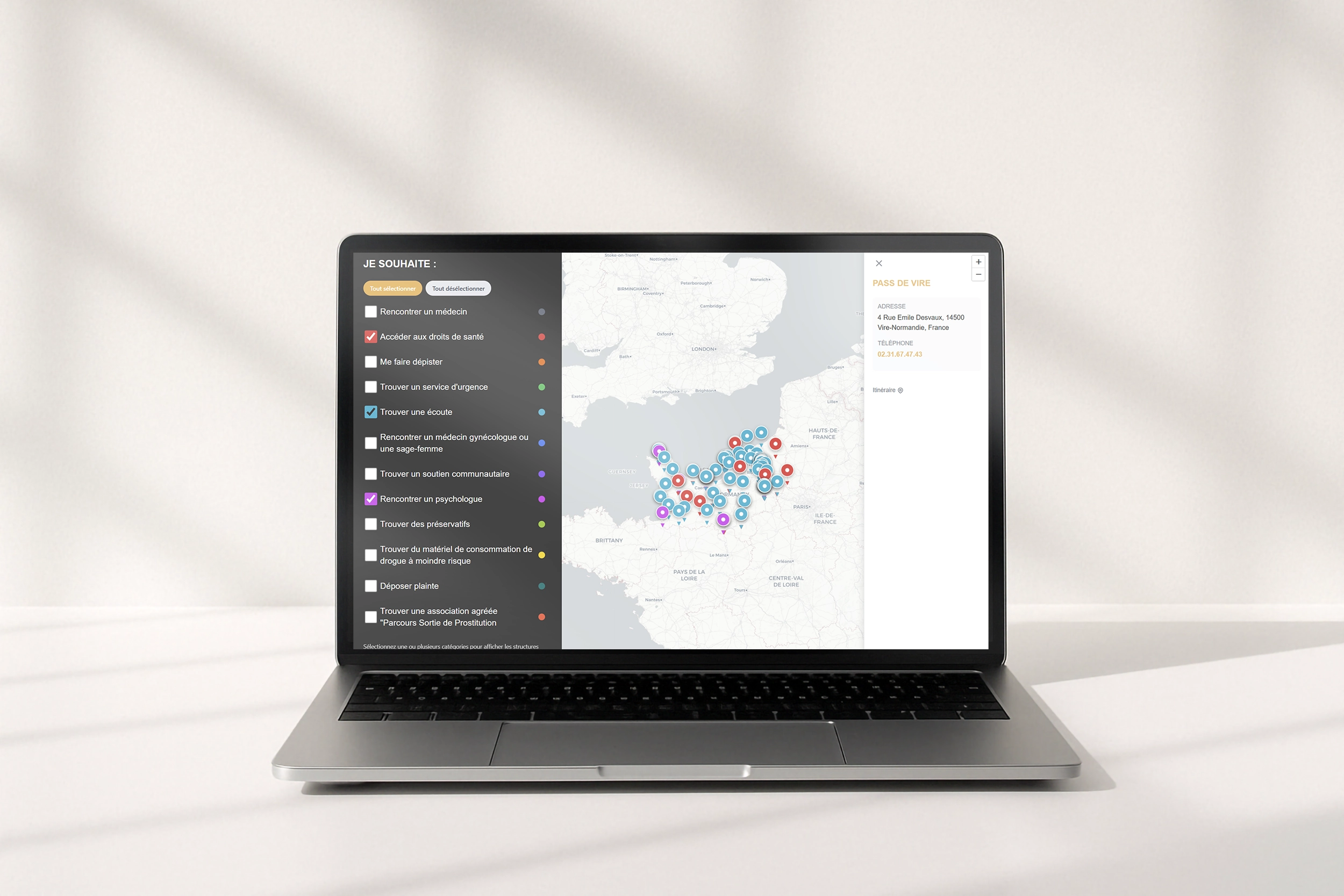 Cartographie interactive des structures